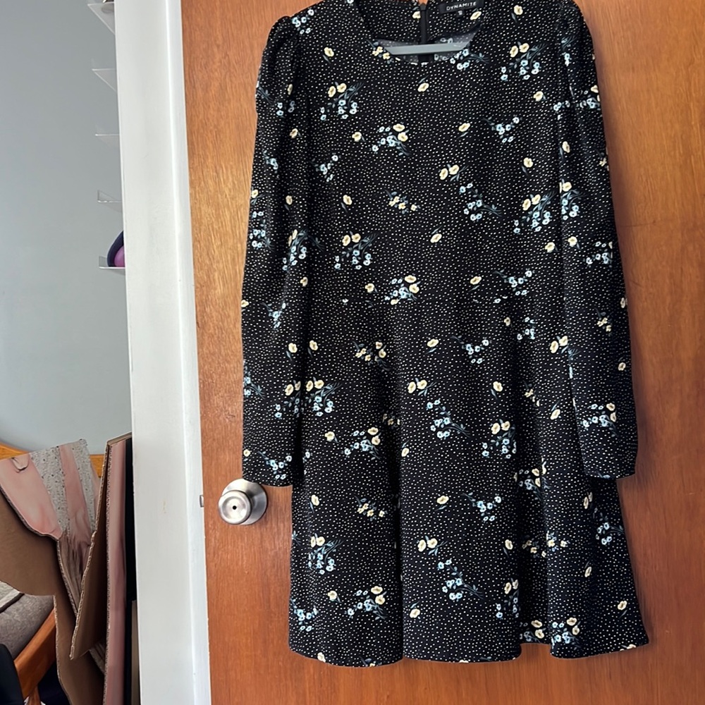 Long-Sleeved Floral Dress